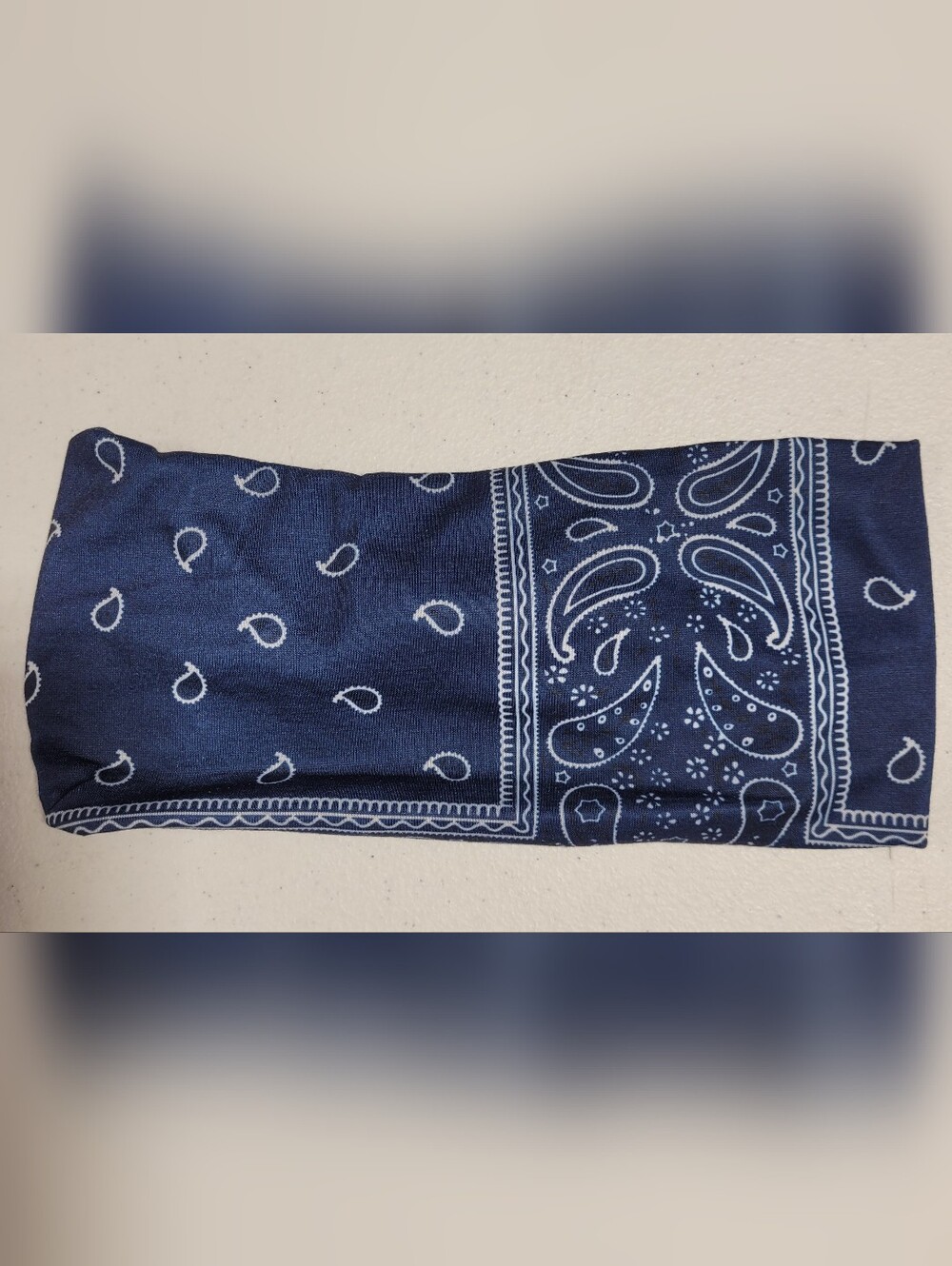 Navy Paisley Bandana Headband